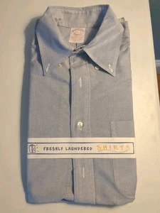 VTG Brooks Brothers Makers LS Shirt 15.5 - 3 Made in USA Supima Cotton - Blue - Picture 1 of 8