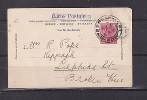 SOUTH AUSTRALIA, ADELAIDE cds., 1904 Switzerland ppc. Zermatt to Broken Hill. - Picture 1 of 1