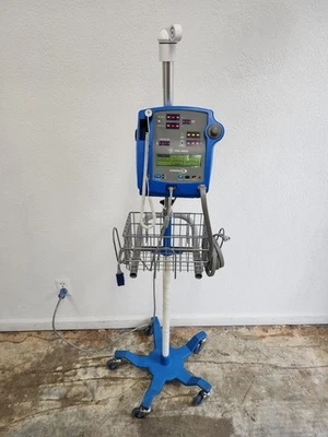 GE PRO 400V2 Dinamap Patient Monitor w/ Rolling Stand Cart - Image 1 of 4