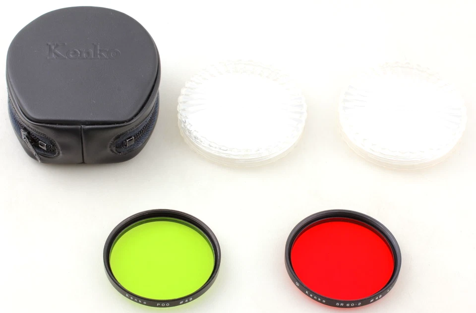 〖MINT〗 Kenko SR 60.2 R-1 Red P00 Yellow 49mm Lens Filter Set w/Case From JAPAN - Image 1 of 4