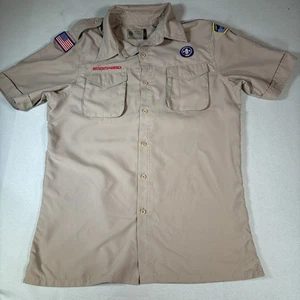 Vintage Boy Scouts Of America BSA Mens Medium Official Uniform Shirt Vented UPF - Picture 1 of 8