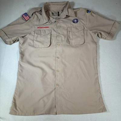 Vintage Boy Scouts Of America BSA Mens Medium Official Uniform Shirt Vented UPF - Image 1 of 4