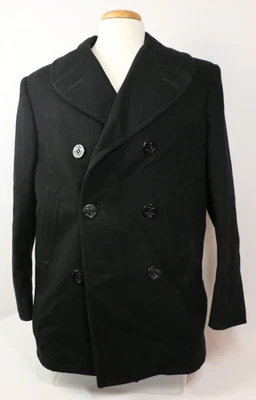 Military Navy Pea Coat Overcoat Mans Enlisted Wool DSCP Sterlingwear 40 R Mens - Image 1 of 4