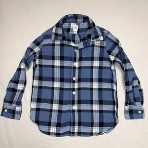 GAP Plaid Button Down Shirt Boy’s S 6-7 Blue Preppy Western Top Casual Christmas - Picture 1 of 6