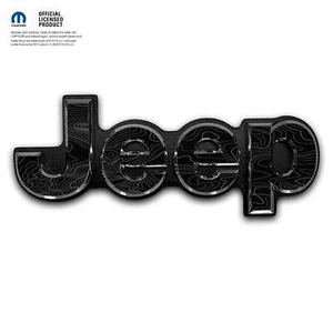 Jeep Emblem Overlay Decals -Topographic Black with Gray - Bild 1 von 8