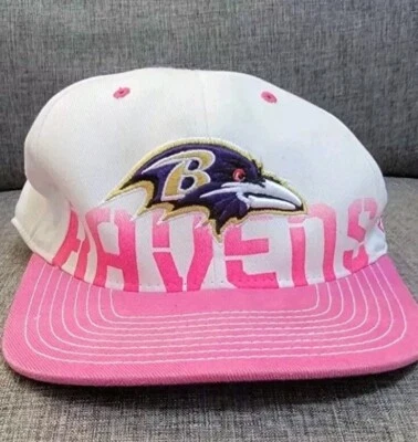 Sombrero pequeño mediano vintage Baltimore Ravens rosa Reebok concientización sobre el cáncer de mama Foto 1 de 4