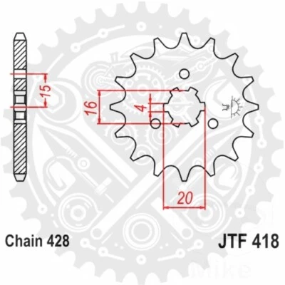 Piñón delantero JT 13/428 para Kawasaki KE 125 A Foto 1 de 4