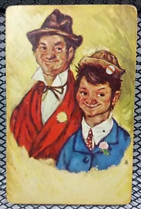 Vintage Comedy Duo Men Collectible Single Playing Card Swap (8 of Hearts) - Picture 1 of 2