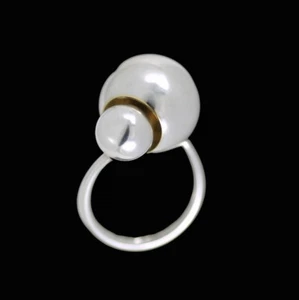 Georg Jensen Silver Ring # 509 CAVE with 18k Gold - Picture 1 of 5