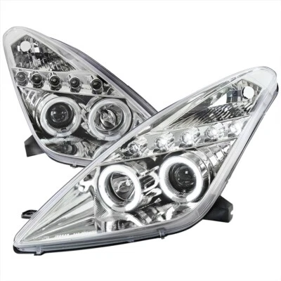 00-05 Toyota Celica GT ST  Base TRD Chrome Projector Headlights LED Halos DOTs - Image 1 of 4