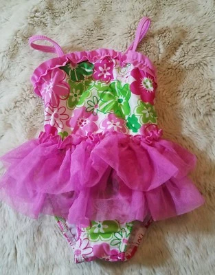 Traje de baño tutú de una pieza Arizona - rosa - floral - dulce talla 2T  Foto 1 de 4