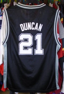 SAN ANTONIO SPURS REEBOK NBA BASKETBALL VEST JERSEY SHIRT LARGE BOYS #21 DUNCAN - Picture 1 of 7