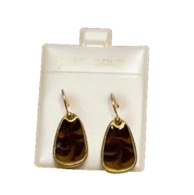 Pendientes Anne Klein con piedras ojo de tigre (copia sello derecho en la parte posterior) Foto 1 de 4