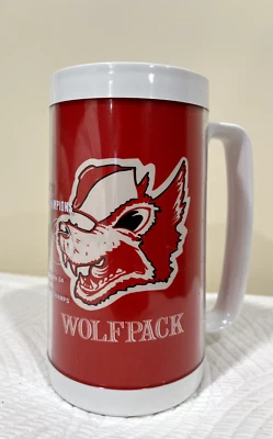 NC State Wolfpack Thermo Serv Insulated Tall Plastic Mug USA - Image 1 of 4