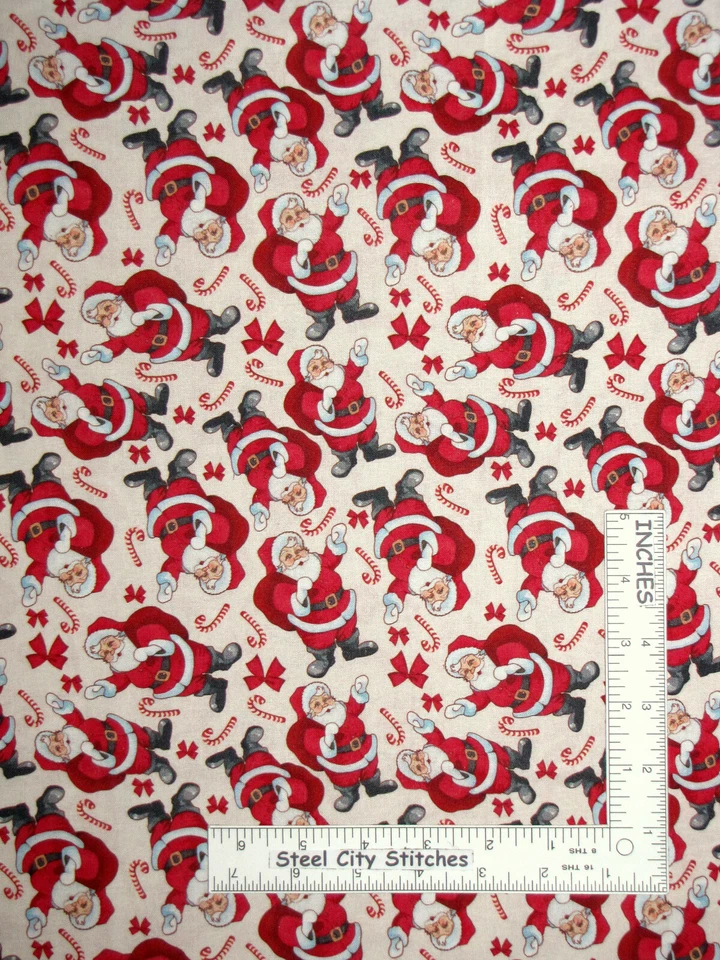 Bastón de caramelo de Navidad Papá Noel beige tela de algodón vacaciones 31" de largo Foto 1 de 1