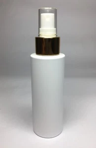 Leere 200ml PET Kunststoff weiß zylindrische Flaschen + glänzendes Gold Spray JEDE MENGE - Bild 1 von 1