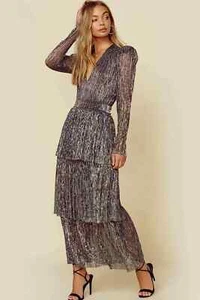 2023 Elegantes langes Party Abendkleid mit V-Ausschnitt und langen Ärmeln für Damen - Bild 1 von 12