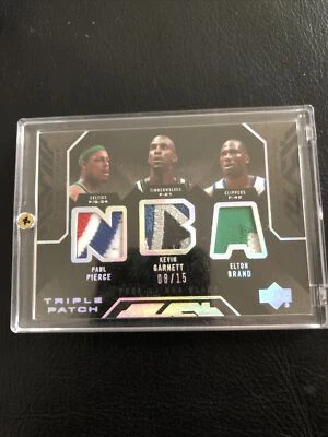 2007 upper deck Black triple patch #tp-pbg paul pierce garnett brand * RARE* - Image 1 of 4