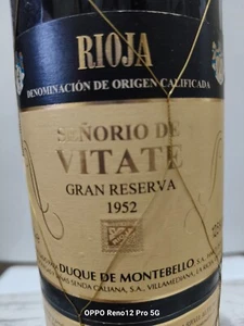 Vino RIOJA SEÑORIO DE VITATE Gran reserva 1952 - Imagen 1 de 5