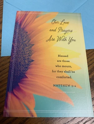 Tarjeta de felicitación religiosa Sympathy Our Love And Prayers Are With You Bendita 5”x7” Foto 1 de 4