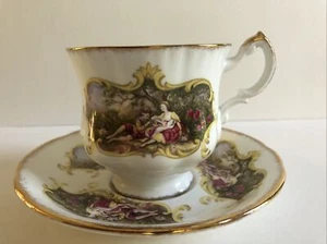 Vintage Paragon by Appointment Chippendale "B" WOMAN & CHILD Tea Cup & Saucer - Picture 1 of 10