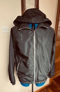 Men's Size L Grey Brown Zip Up Hooded Jacket 'Jeep' - Picture 1 of 7