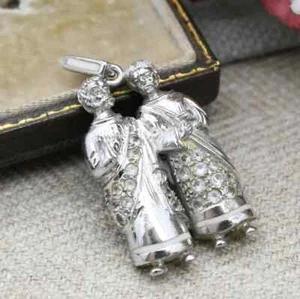 Colgante Géminis de Plata Esterlina - Hombres Antiguos Gemelos Niños Estrella del Zodiaco Astrológico - Imagen 1 de 5
