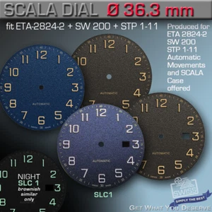 DIAL, ETA 2824-2 + SW 200, STP 1-11, Ø 36.3 MM, COARSE-GRAINED SANDBLASTED, SLC1 - Picture 1 of 10