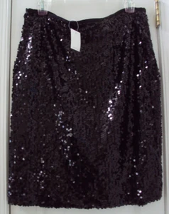 NEW TAG! CALVIN KLEIN 10 BLACK SEQUINS STRAIGHT PENCIL SHORT SEXY SKIRT #8MEDI12 - Picture 1 of 6