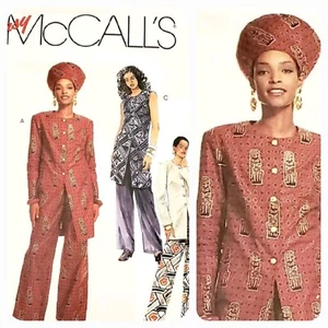 New 90's McCalls Sewing Pattern 7455 African Style Hat, Tunic Pullon Pants 12-16 - Picture 1 of 5