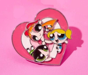 POWERPUFF GIRLS spinning enamel Brooch - Free AU Post - AU Stock - Picture 1 of 4