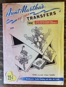Vintage Aunt Martha's Hot Iron Transfers "Lovel Linen Motifs" #3330 - Picture 1 of 5