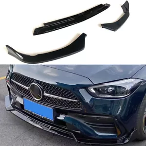 For 22-25 Mercedes Benz C Class C300 W206 Gloss Black Front Bumper Lip Splitter - Picture 1 of 16
