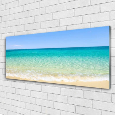 Tulup Tableau murale Impression sous verre 125x50 Mer