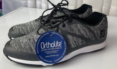 Zapatos de golf FJ FootJoy para mujer 9M grises negros ocio clavos suaves Superflex 92904 Foto 1 de 4