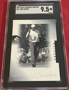 2001 UD Tiger Woods #21 SP AUTHENTIC PREVIEW SGC 9.5 CARD 🐐 - Picture 1 of 2