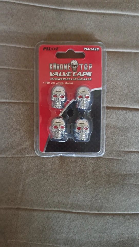 Chrome Top Valve Stem Caps By Pilot New - Image 1 of 1
