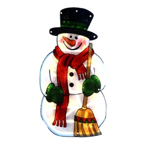 Snowman Christmas LED Window Silhouette Light B/Operated Double Sided Small - Picture 1 of 5