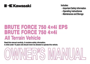 Libro manual del propietario Kawasaki 2011 BRUTE FORCE 750 4x4i dirección asistida eléctrica - Imagen 1 de 12