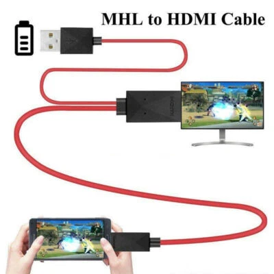 MHL 11Pin Micro USB to HDMI 1080P HD TV Cable Adapter For Android Samsung Phone - Image 1 of 4