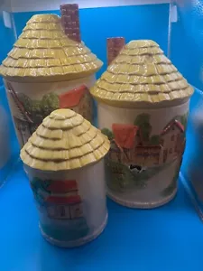 3 Decorative 1980s Sears and Roebuck Cannisters in a Set, Vintage Farm Theme - Picture 1 of 11