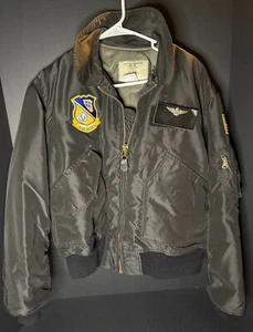 USAF Bomber Jacket Aviator CWU-55P Winter Cockpit USA Made Mens L Blue Angels - Bild 1 von 4