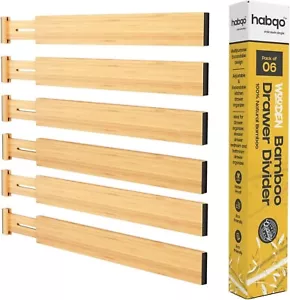 Bambus Schubladenteiler & Organizer 6er Pack Schubladentrenner für Küche Off - Bild 1 von 3