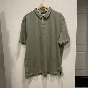 Axcess Mens Olive Green Short Sleeve Polo Knit Cotton Stripe business casual XXL - Picture 1 of 9