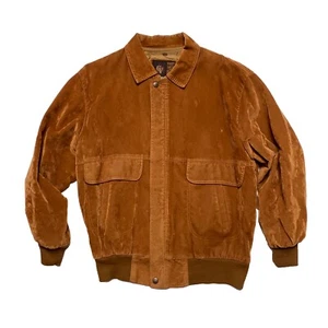 Chaqueta de cuero GV de gamuza sintética hecha a mano en Italia para hombre con cremallera frontal talla L - Imagen 1 de 12