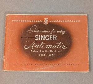 Manuale istruzioni vintage 1954 per macchina da cucire Singer modello automatico 306 anni 50 - Foto 1 di 12
