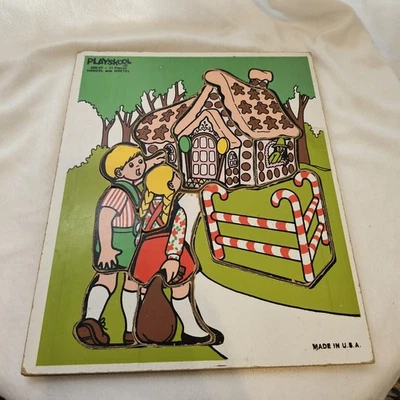 Vintage Hanzel And Gretel Children’s Playskool Wooden Jigsaw Puzzle. USA Made. - Image 1 of 4