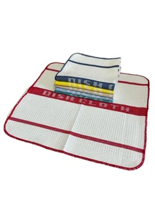 Paquete de seis paños de cocina gofres 100 % algodón para catering cocina hogar - Imagen 1 de 2