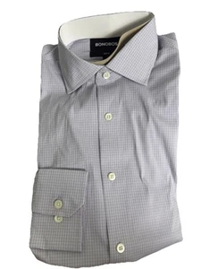 Camisa de vestir Bonobos ajustada para hombre 14,5/32 blanca azul a cuadros nueva - Imagen 1 de 2