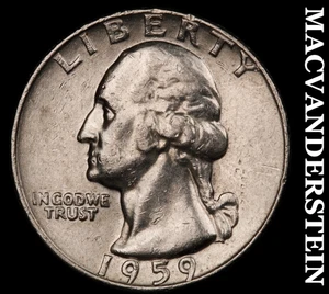 1959-D Silver Washington Quarter - Scarce  Better Date  No Reserve  #F9428 - Picture 1 of 2